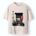 Funny Japanese waiting cat meme t-shirt for daily wear