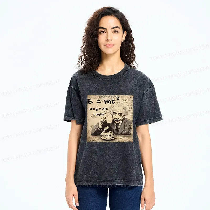 Kyoto-Lion Funny Energy=Milk x Coffee^2 Washed T-Shirt