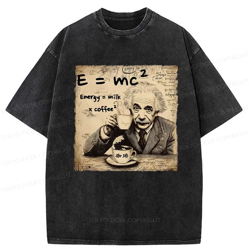Kyoto-Lion Funny Energy=Milk x Coffee^2 Washed T-Shirt