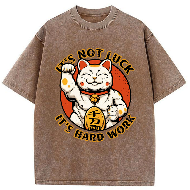 Kyoto-Lion Maneki:Luck Is Earned Washed T-Shirt