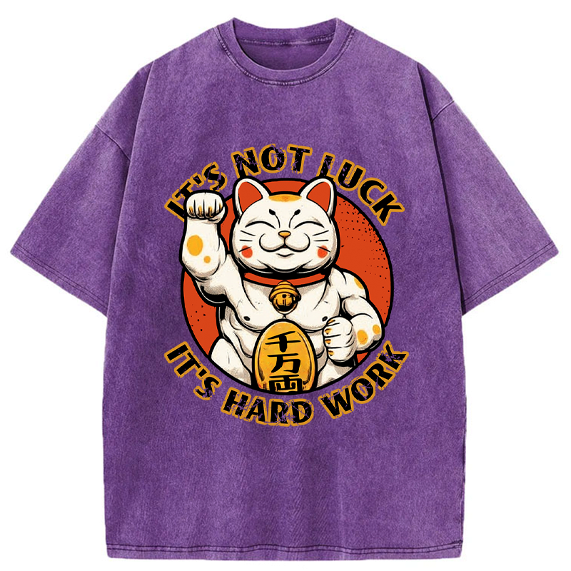 Kyoto-Lion Maneki:Luck Is Earned Washed T-Shirt