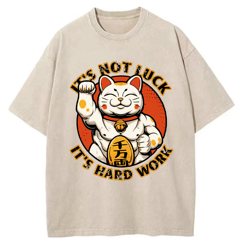 Kyoto-Lion Maneki:Luck Is Earned Washed T-Shirt