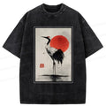 red-crowned crane washed tee streetwear
