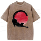 Japanese Vintage Cat Stretching Tee