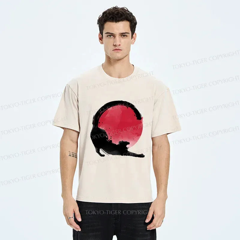 Japanese Vintage Cat Stretching Tee