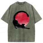 Japanese Vintage Cat Stretching Tee