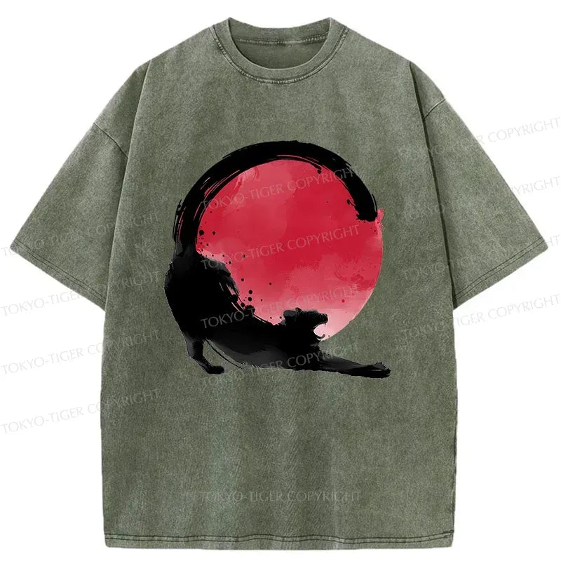 Japanese Vintage Cat Stretching Tee