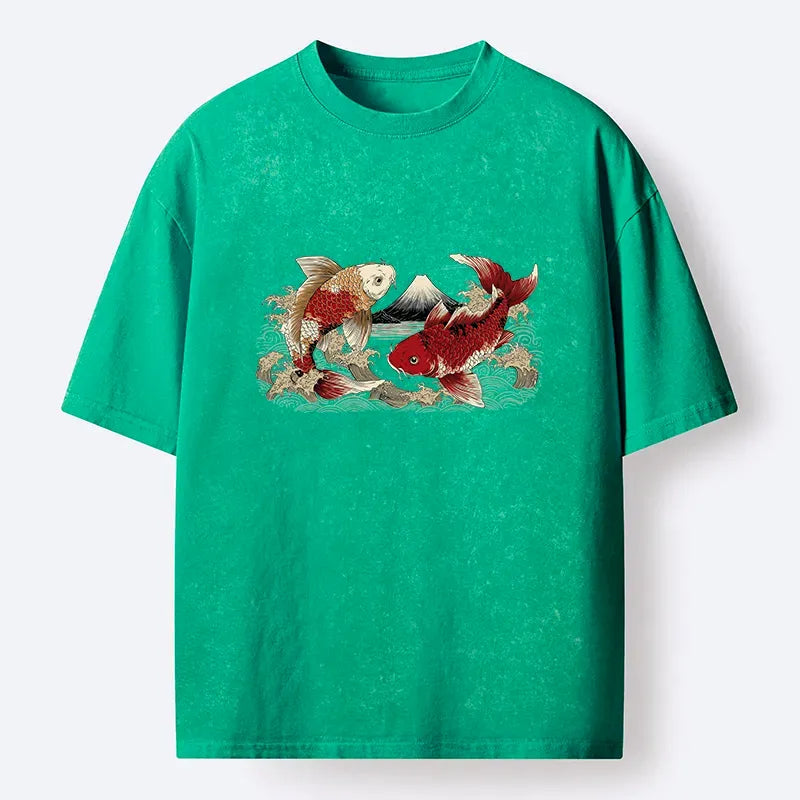 Best Seller Japanese Koi and Mount Fuji T-Shirt