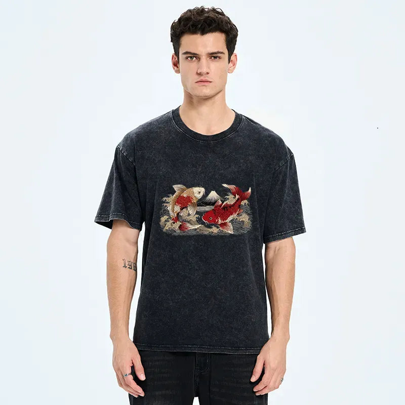 Best Seller Japanese Koi and Mount Fuji T-Shirt