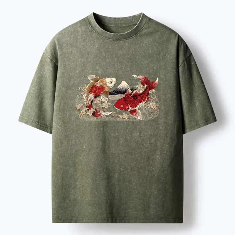 Best Seller Japanese Koi and Mount Fuji T-Shirt