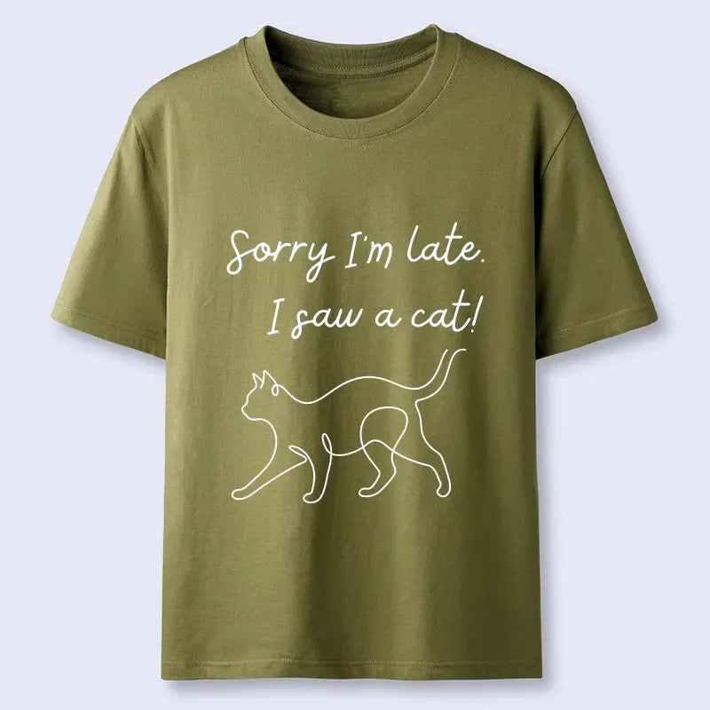 Kyoto-Lion Funny Cat Lover Meme Line Art Classic T-Shirt