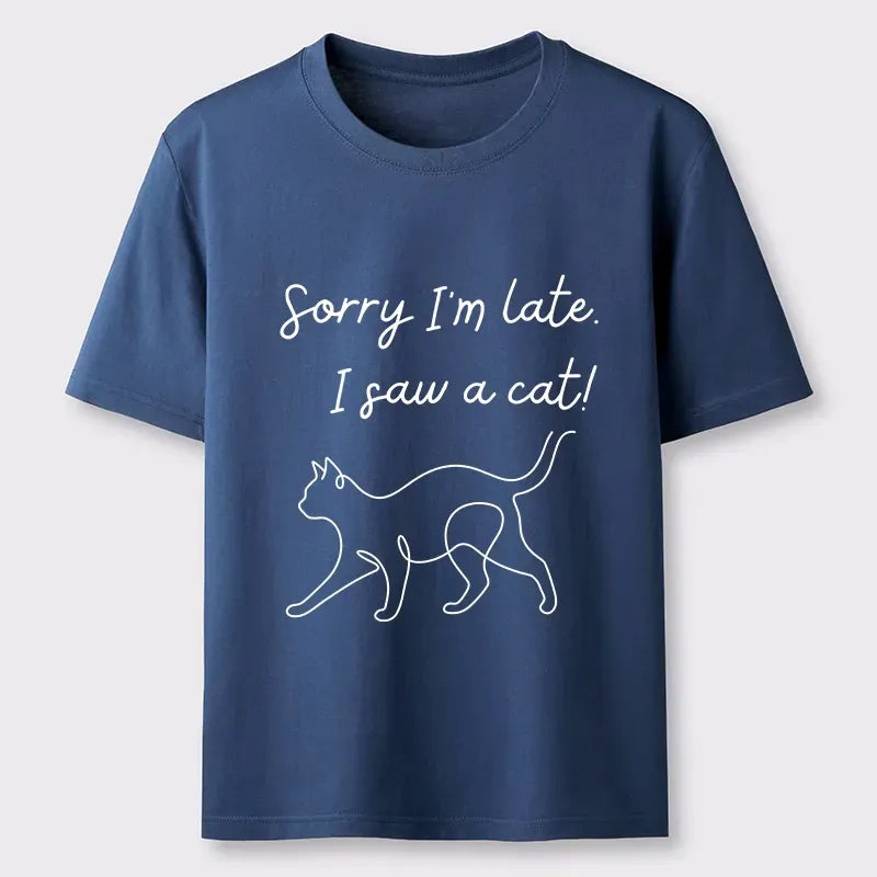 Kyoto-Lion Funny Cat Lover Meme Line Art Classic T-Shirt