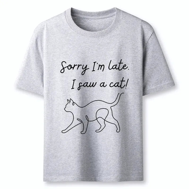japanese cat line art t-shirt on sale
