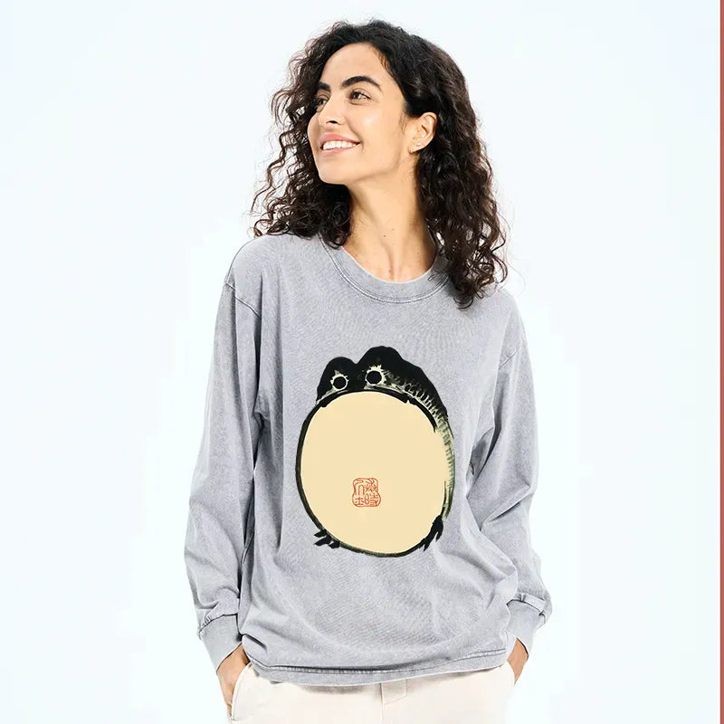 Japanese Grumpy Frog Long Sleeve T-Shirt