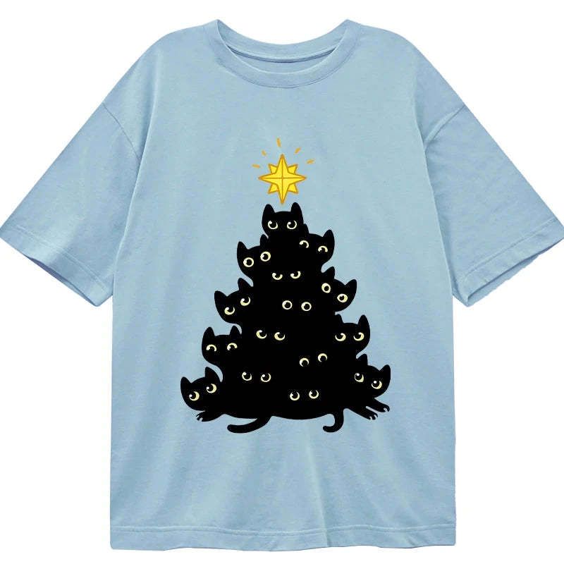 Kyoto-Lion Black Cat Christmas Tree Classic T-Shirt