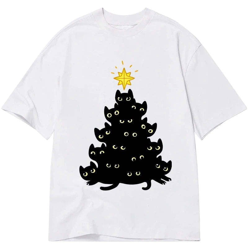 Kyoto-Lion Black Cat Christmas Tree Classic T-Shirt