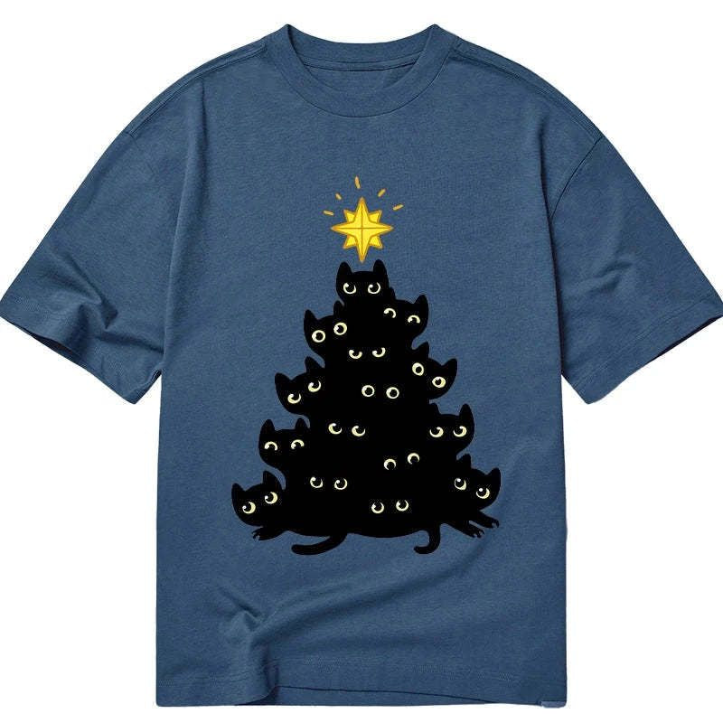 black cat christmas tree shirt on sale