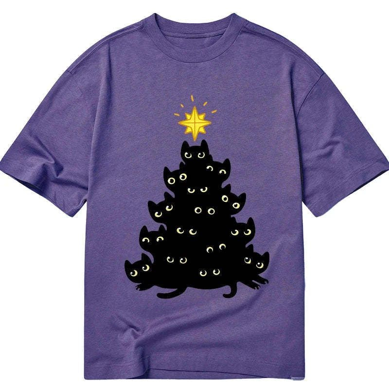 black cat christmas tree shirt on sale