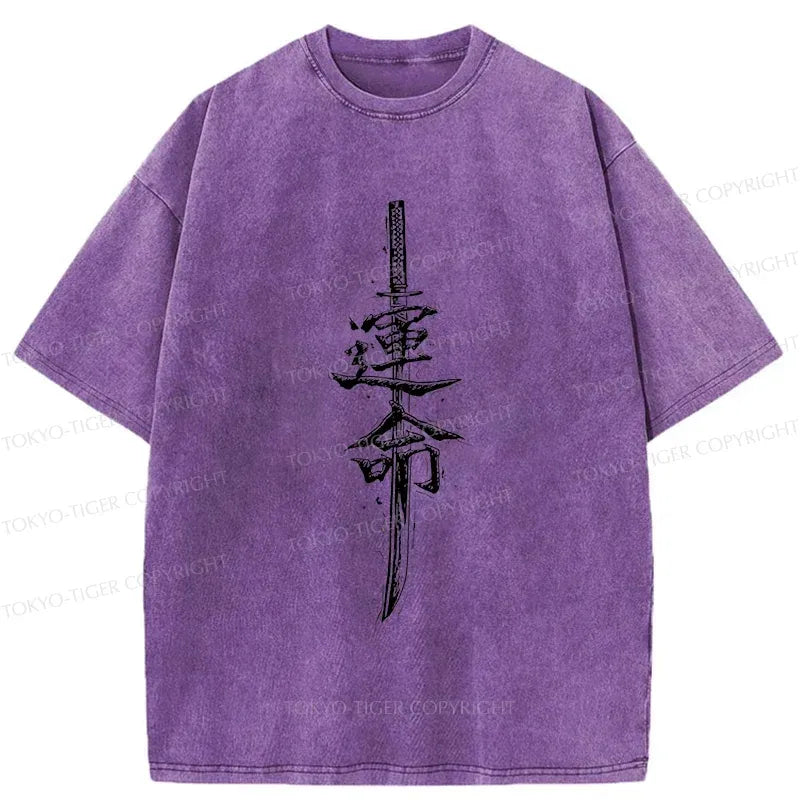 Kyoto-Lion Destiny Kanji Washed T-Shirt