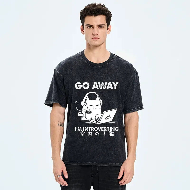 Japanese Vintage Washed T-Shirt for Daily Wear