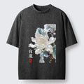 Kyoto-Lion White Lotus Art Washed T-Shirt