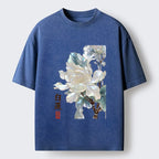 Kyoto-Lion White Lotus Art Washed T-Shirt