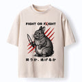 Funny rabbit washed t-shirt for streetwear