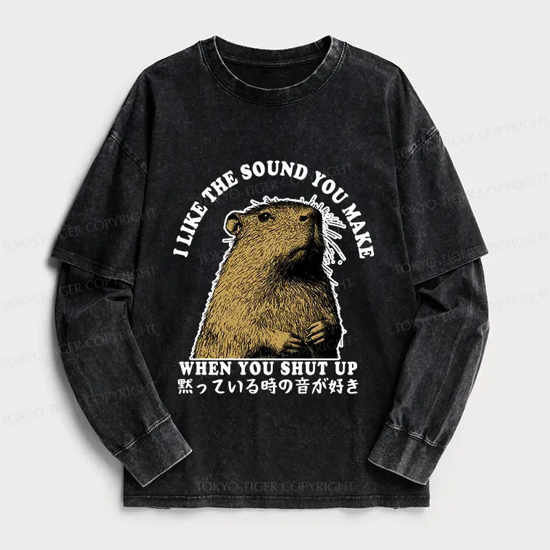 Kyoto-Lion I Like The Sound Of Silence Washed Double Layer T-Shirt