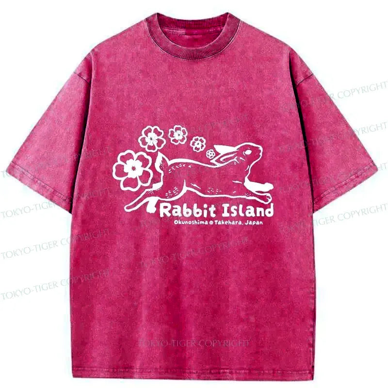 Kyoto-Lion Rabbit Island Washed T-Shirt