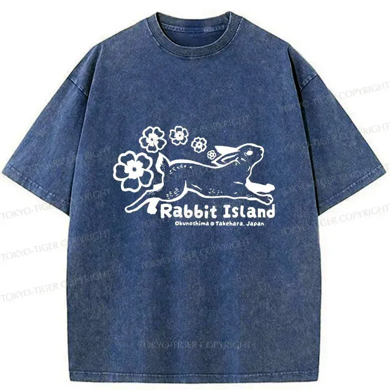 Kyoto-Lion Rabbit Island Washed T-Shirt