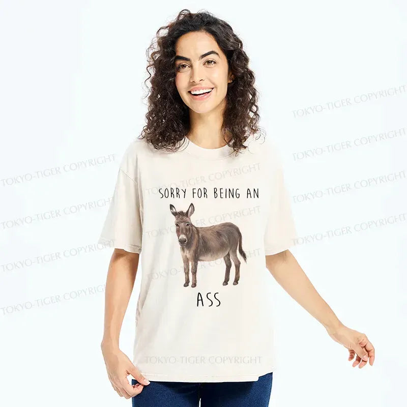 Kyoto-Lion Funny Donkey Meme Washed T-Shirt