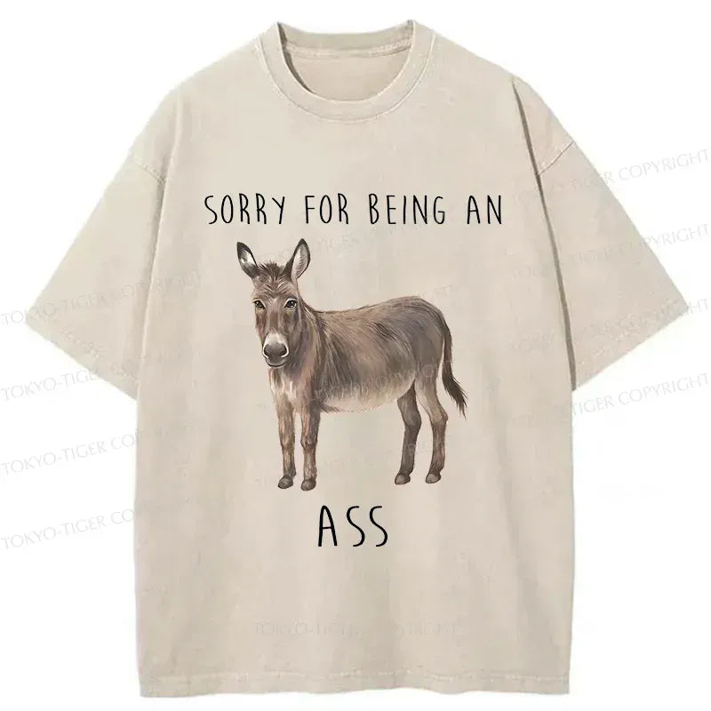 Kyoto-Lion Funny Donkey Meme Washed T-Shirt