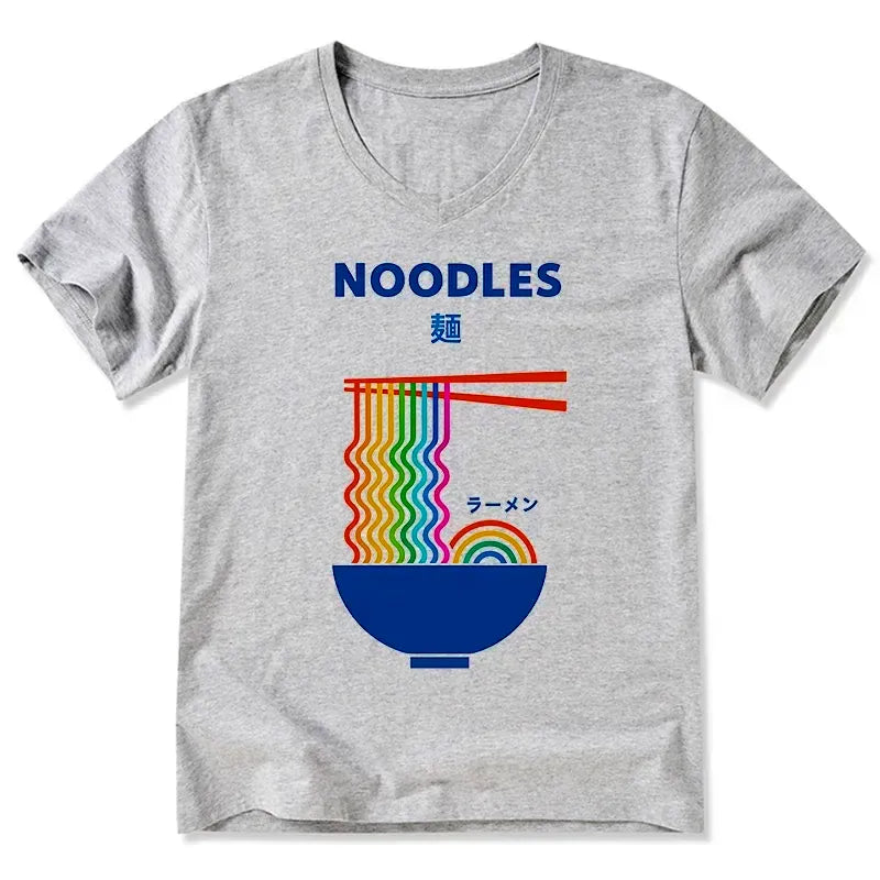 Kyoto Lion Rainbow Ramen V-Neck T-Shirt
