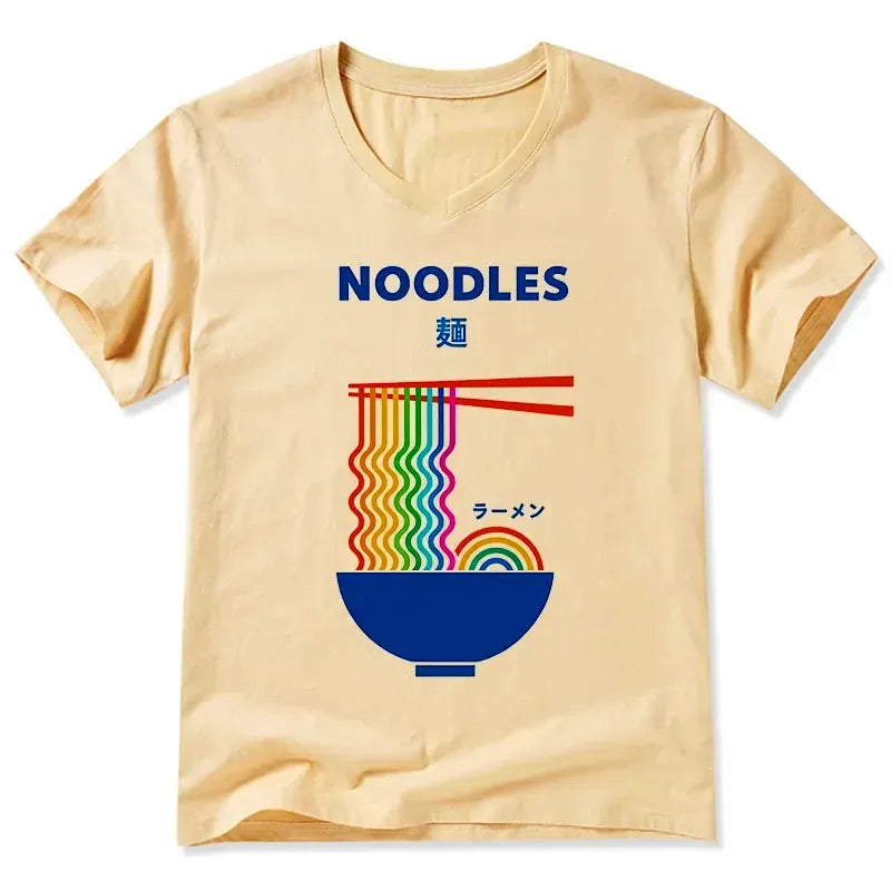 Kyoto Lion Rainbow Ramen V-Neck T-Shirt