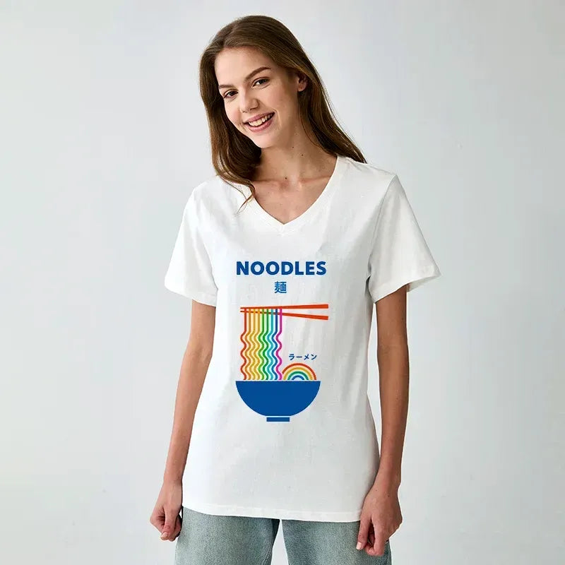 Trendy Japanese Ramen V-Neck Tee