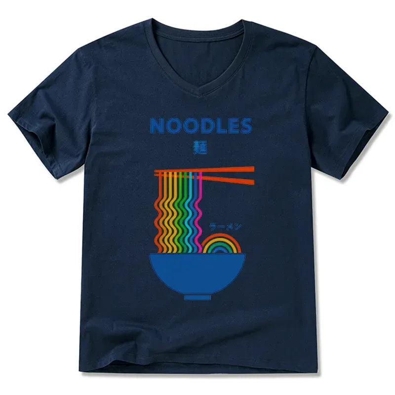 Kyoto Lion Rainbow Ramen V-Neck T-Shirt