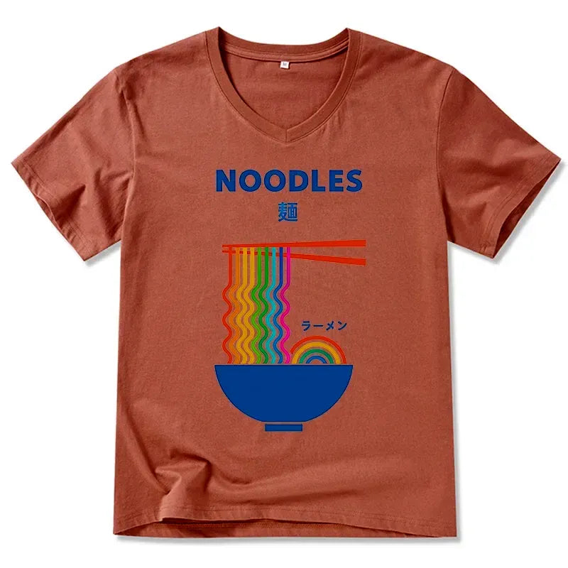 Kyoto Lion Rainbow Ramen V-Neck T-Shirt