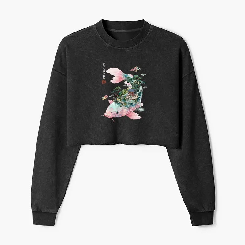 Washed Crop Sweatshirt Best Seller for Her
