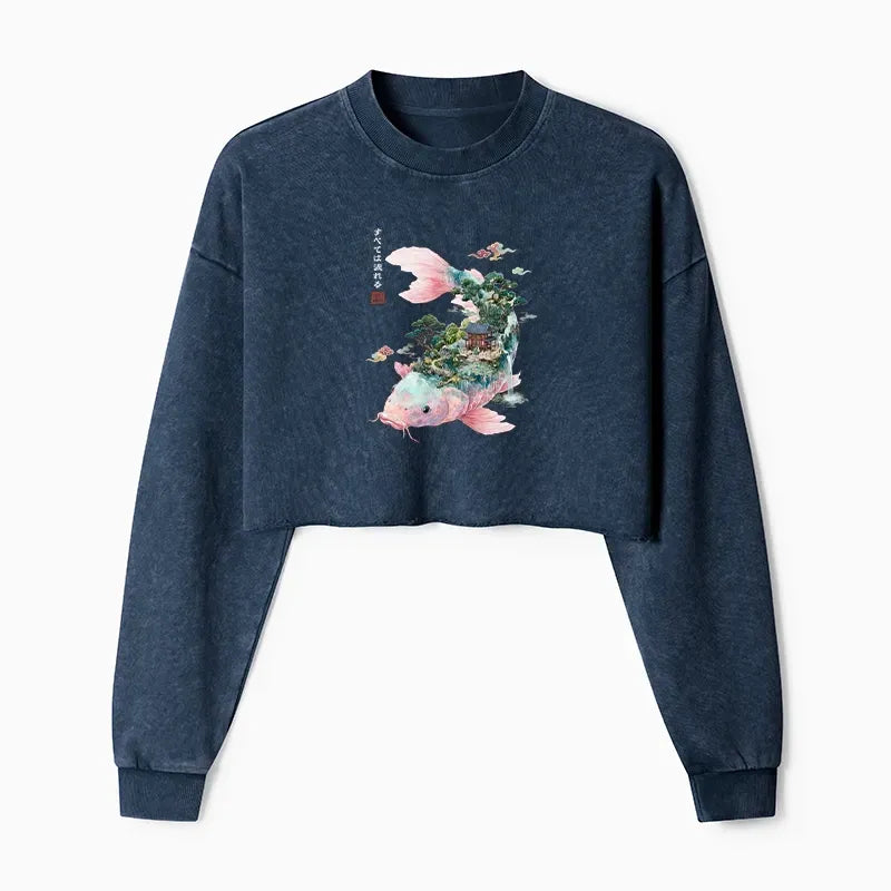 Kyoto Lion Flowing Koi Sweatshirt for Summer