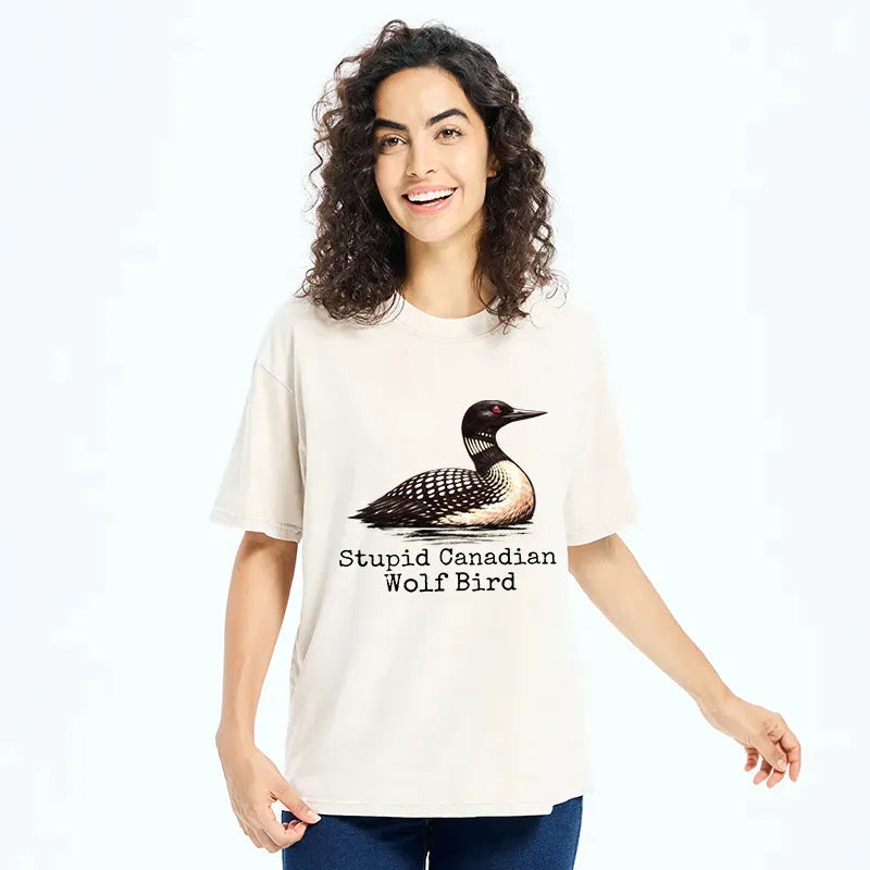 japanese vintage wolf bird tee for daily wear