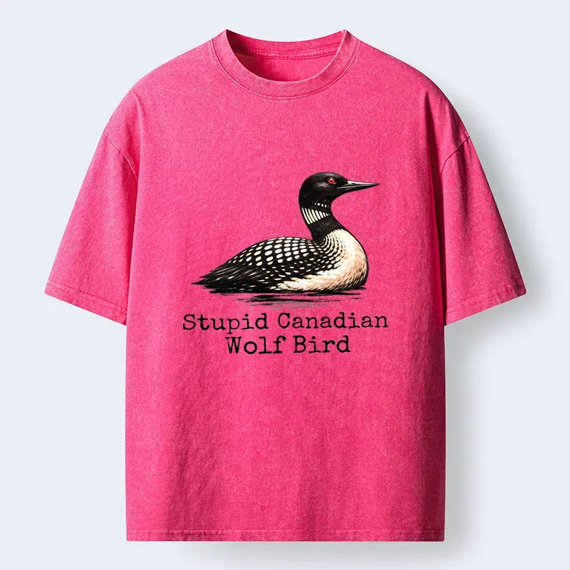 Kyoto-Lion Funny Wolf Bird Meme Washed T-Shirt