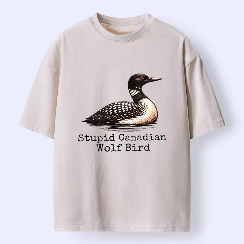 Kyoto-Lion Funny Wolf Bird Meme Washed T-Shirt