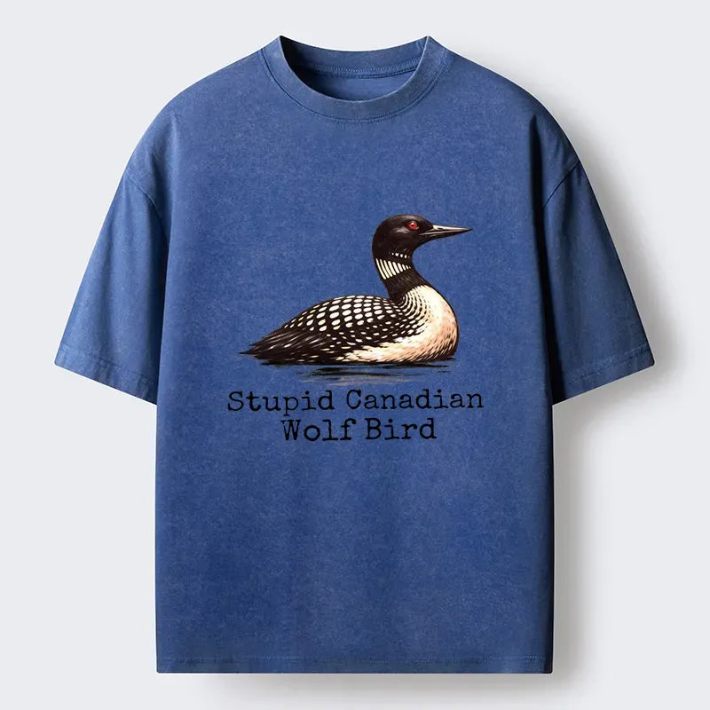 Kyoto-Lion Funny Wolf Bird Meme Washed T-Shirt