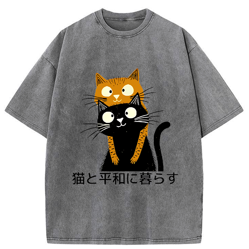 Kyoto Lion Japanese T-Shirt for Cat Lovers