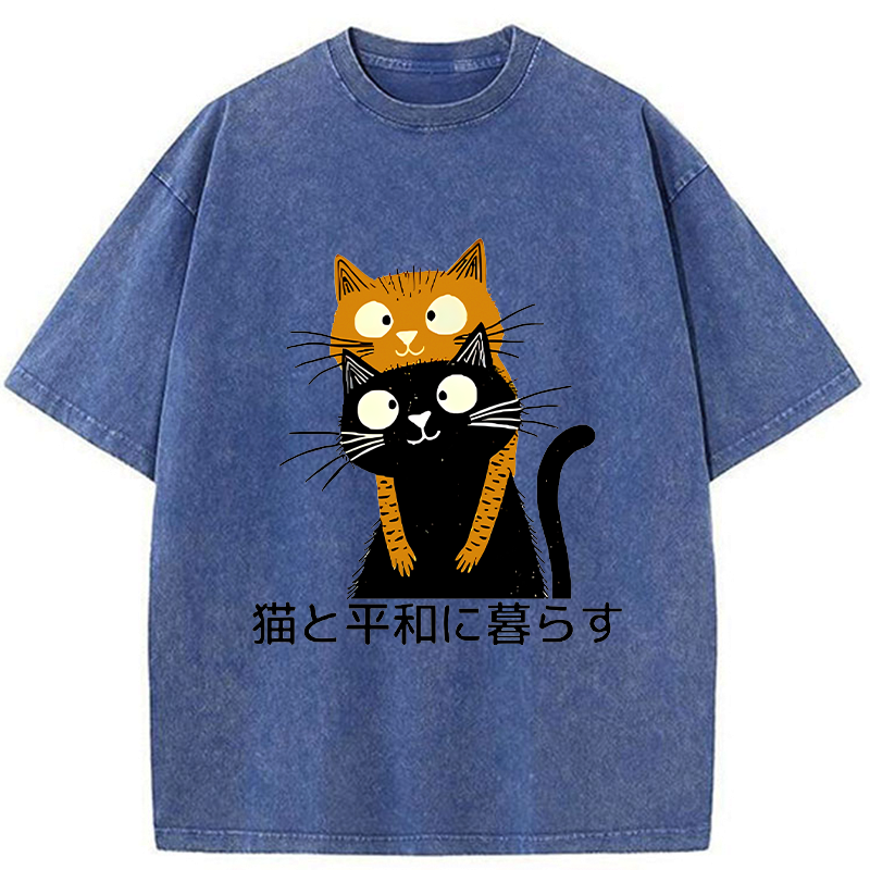 Kyoto Lion Japanese T-Shirt for Cat Lovers