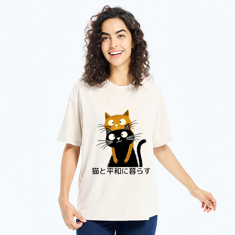 Kyoto Lion Japanese T-Shirt for Cat Lovers