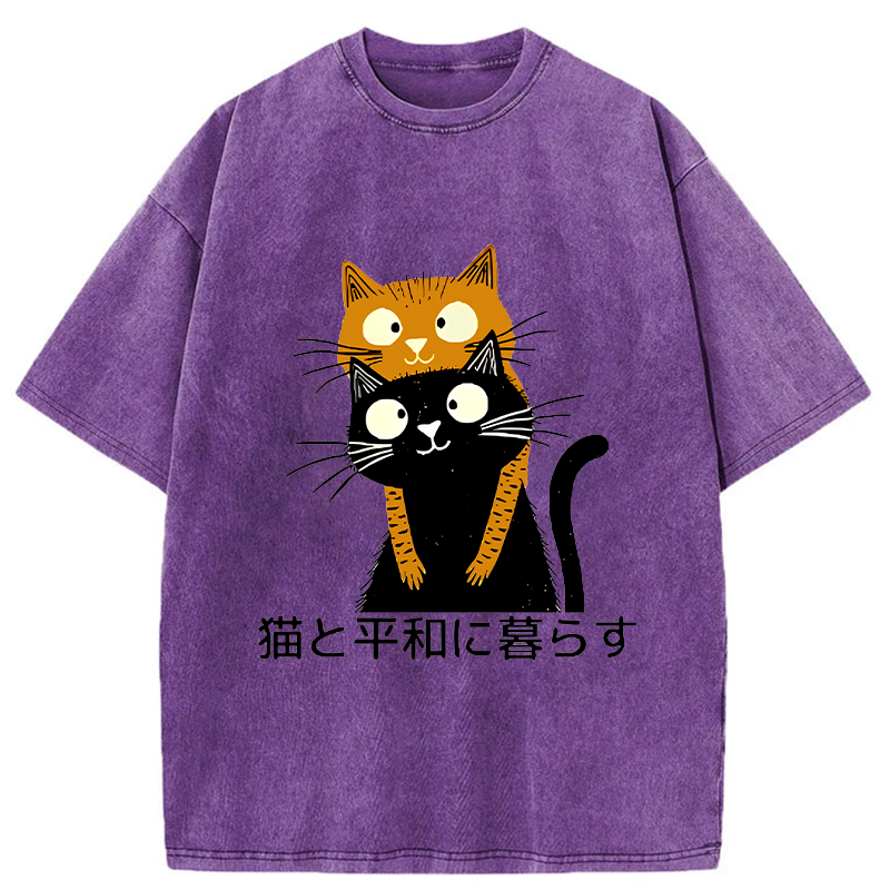 Kyoto Lion Japanese T-Shirt for Cat Lovers