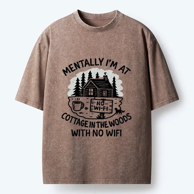 Woodblock Print Unisex Cotton T-Shirt for Summer