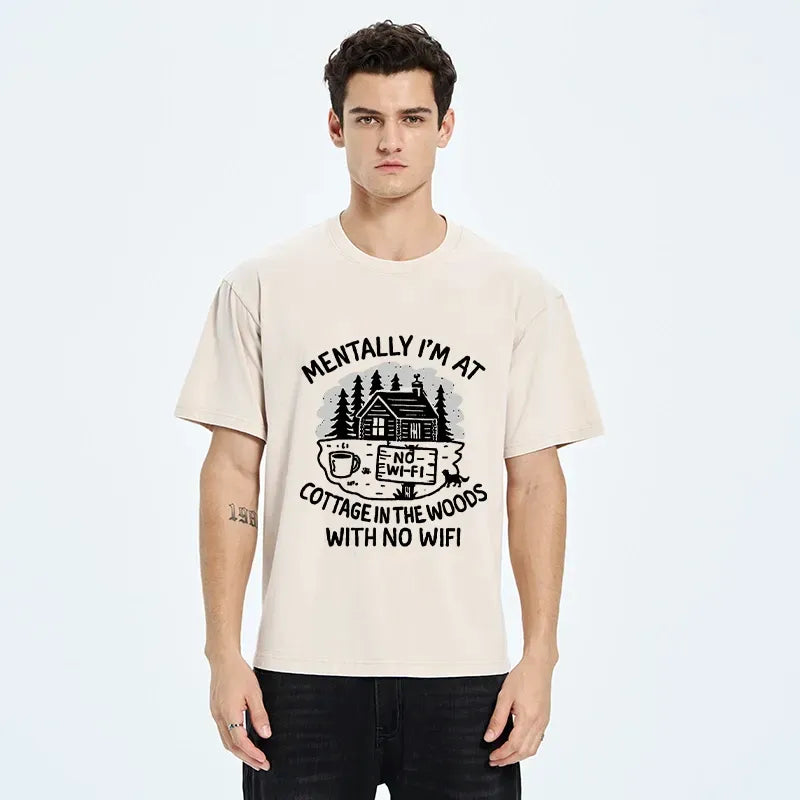 Kyoto-Lion Dreaming Of A Woodland Cottage Washed T-Shirt