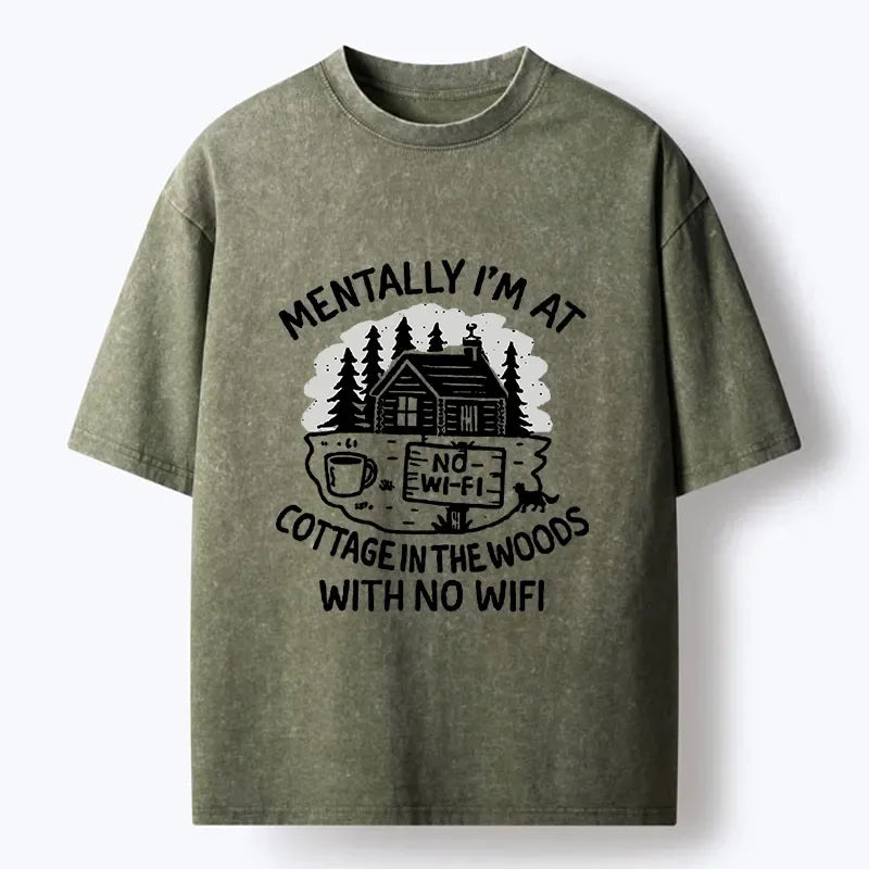 Woodblock Print Unisex Cotton T-Shirt for Summer